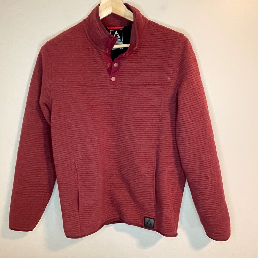 Gerry Ottoman 1/4 Snap Pullover Sweater Mens M Red Ribbed Long Sleeve Outdoor